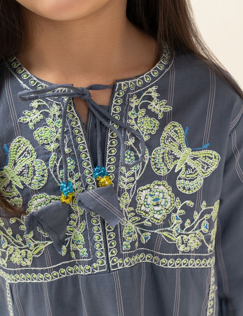 BUTTERFLY EMBROIDERED DRESS