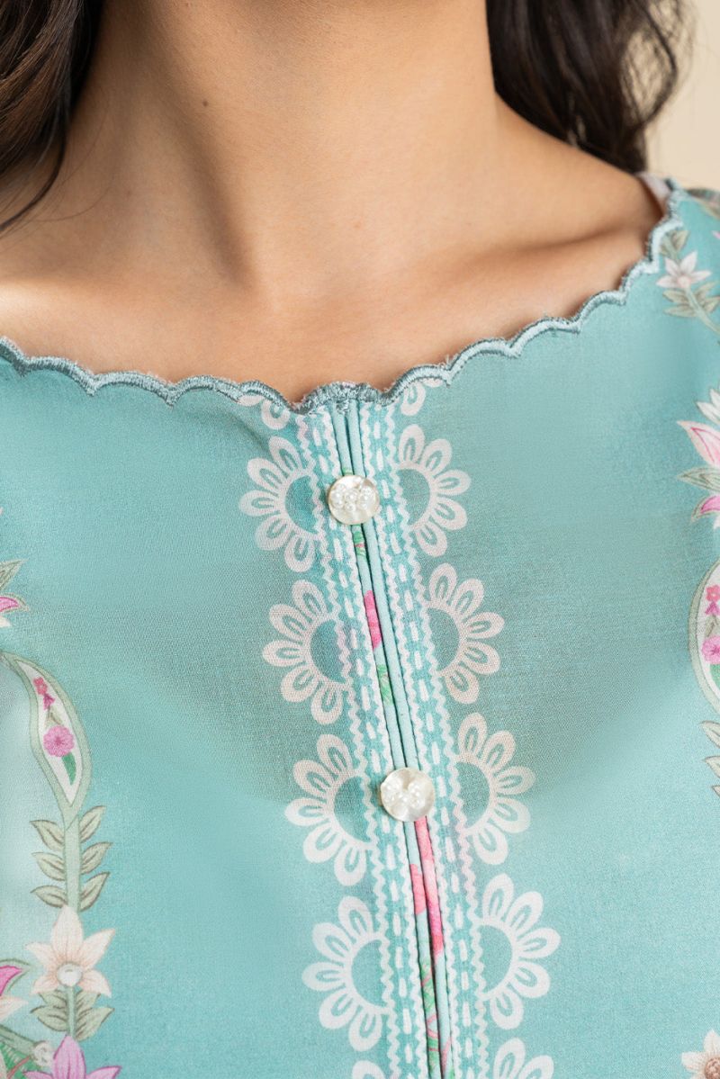 3 PIECE PRINTED LAWN SUIT-FLORA BREEZE (UNSTITCHED)