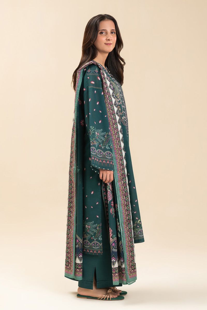3 PIECE PRINTED LAWN SUIT-SORCERERS GARDEN (UNSTITCHED) - alternate view