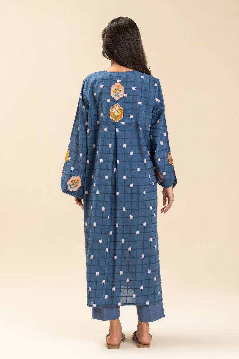 2 PIECE EMBROIDERED BROCHIA JACQUARD SUIT (PRET)