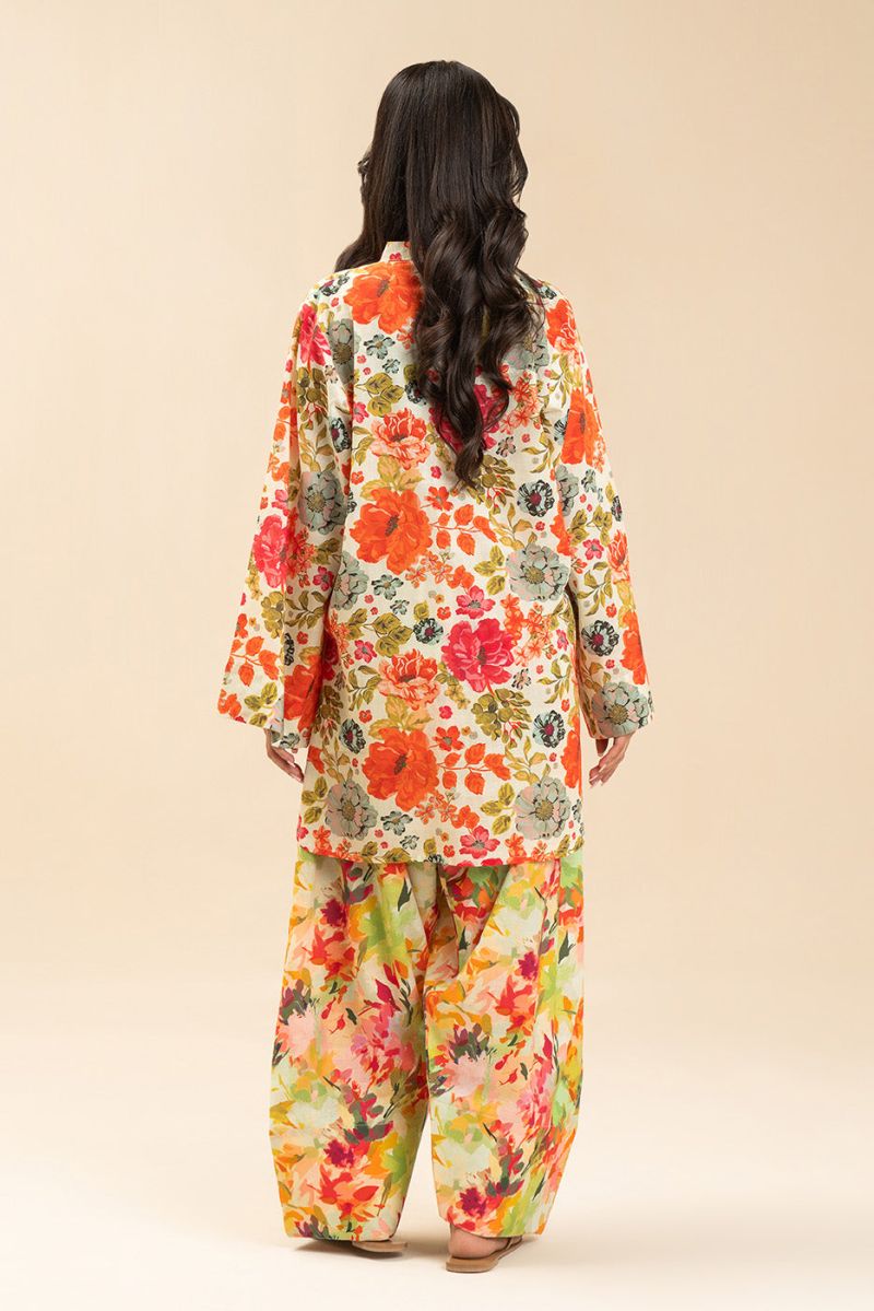 2 PIECE PRINTED LUREX LAWN SUIT (PRET)