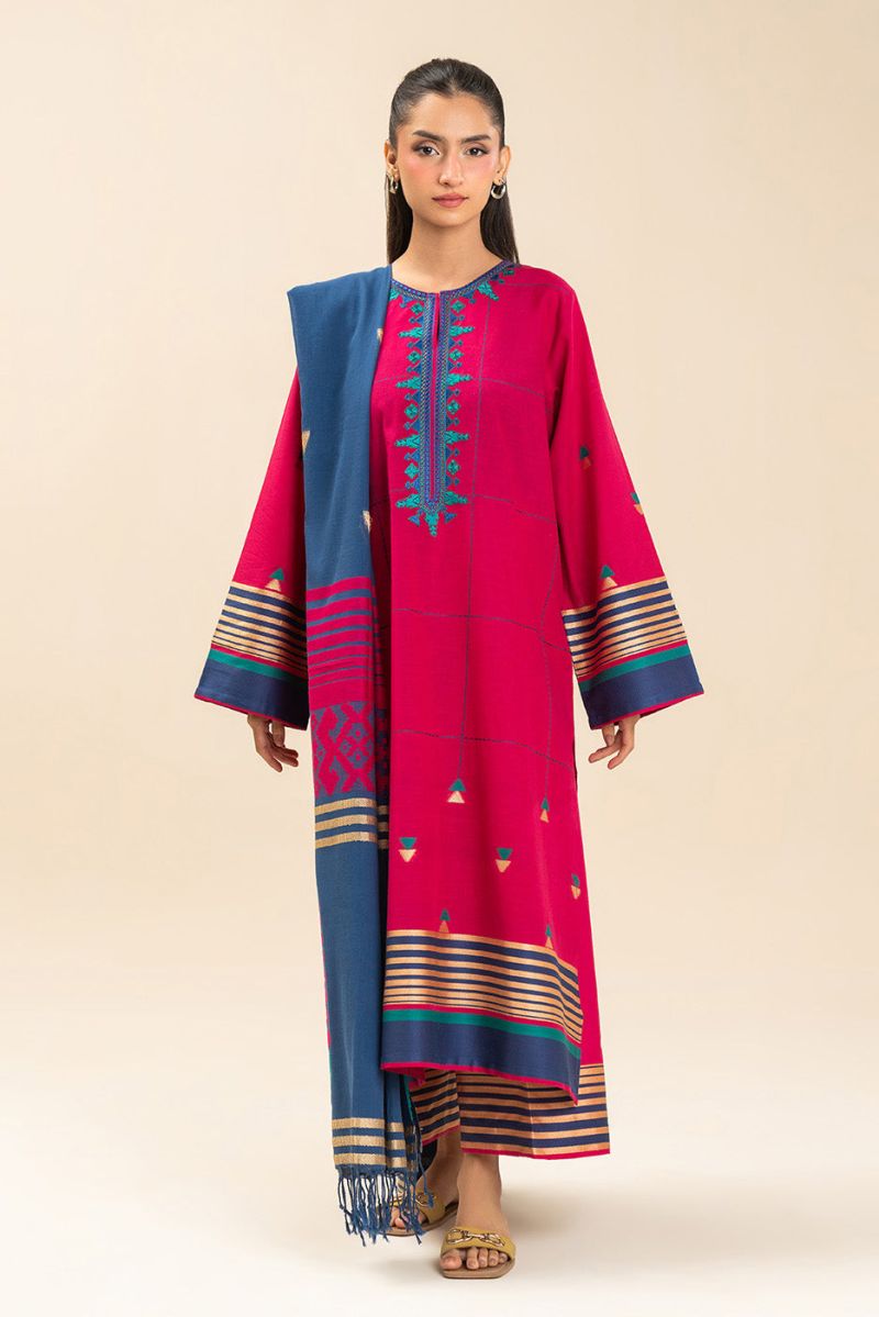 3 PIECE EMBROIDERED JACQUARD SUIT (PRET)