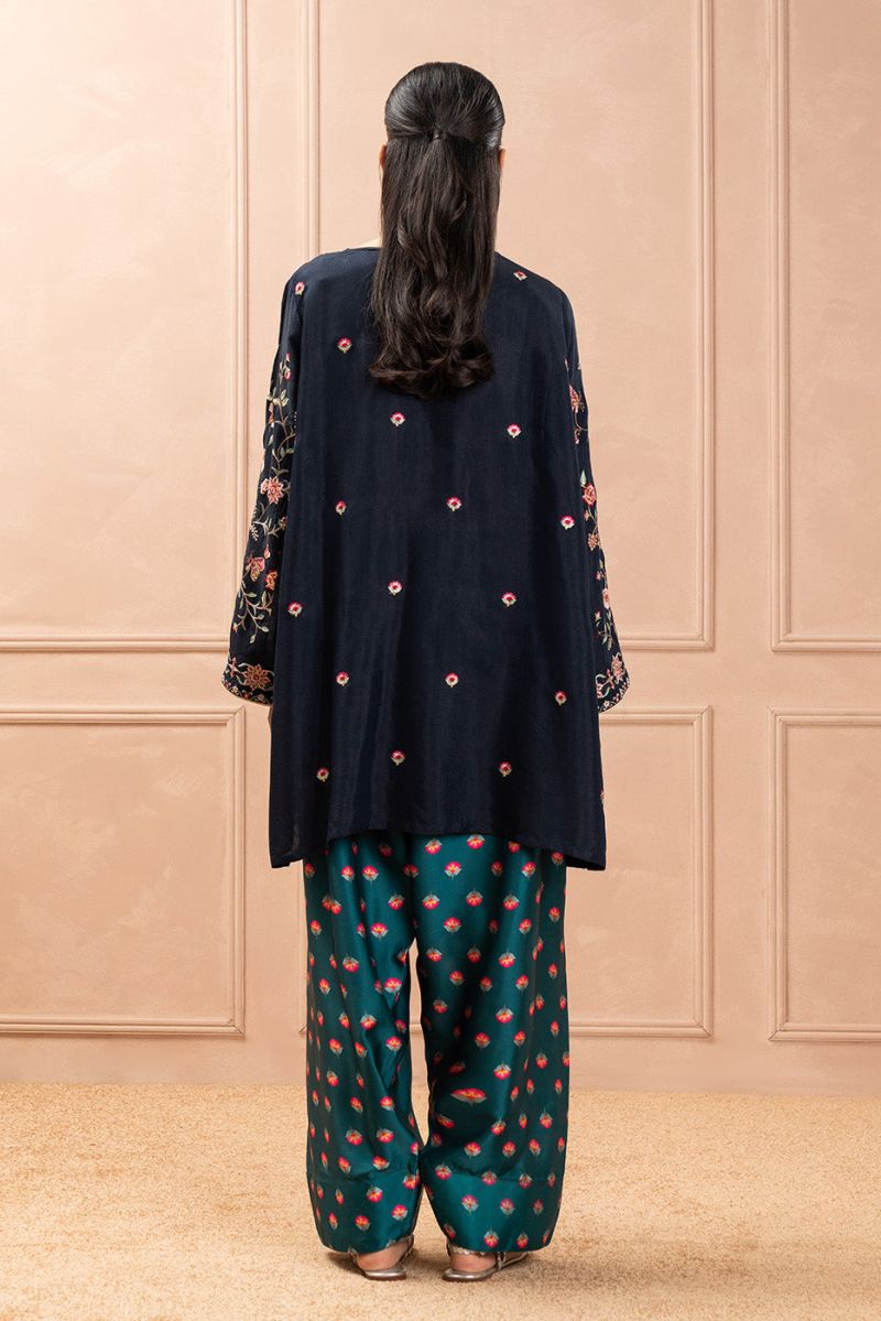 EMBROIDERED RAW SILK SHIRT (LUXURY PRET)