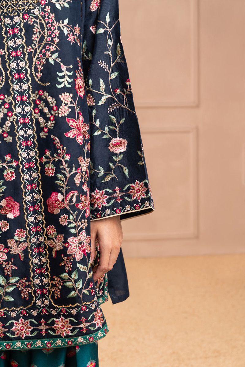 EMBROIDERED RAW SILK SHIRT (LUXURY PRET)