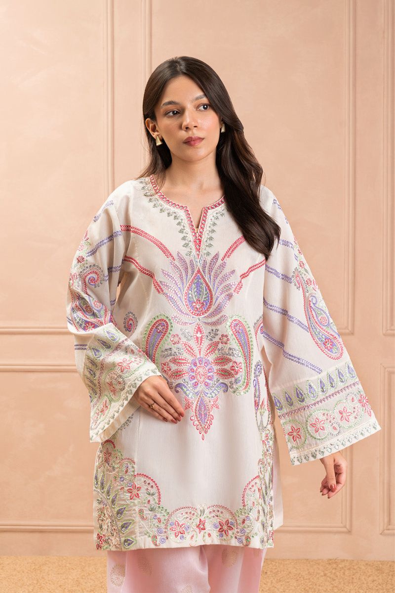 2 PIECE EMBROIDERED TWO TONE SUIT (LUXURY PRET)