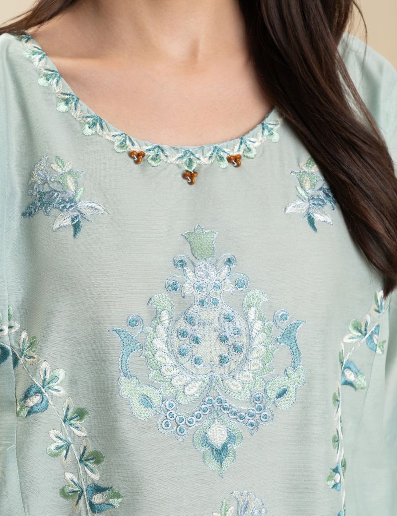 2 PIECE FLORAL EMBROIDERED SUIT - alternate view