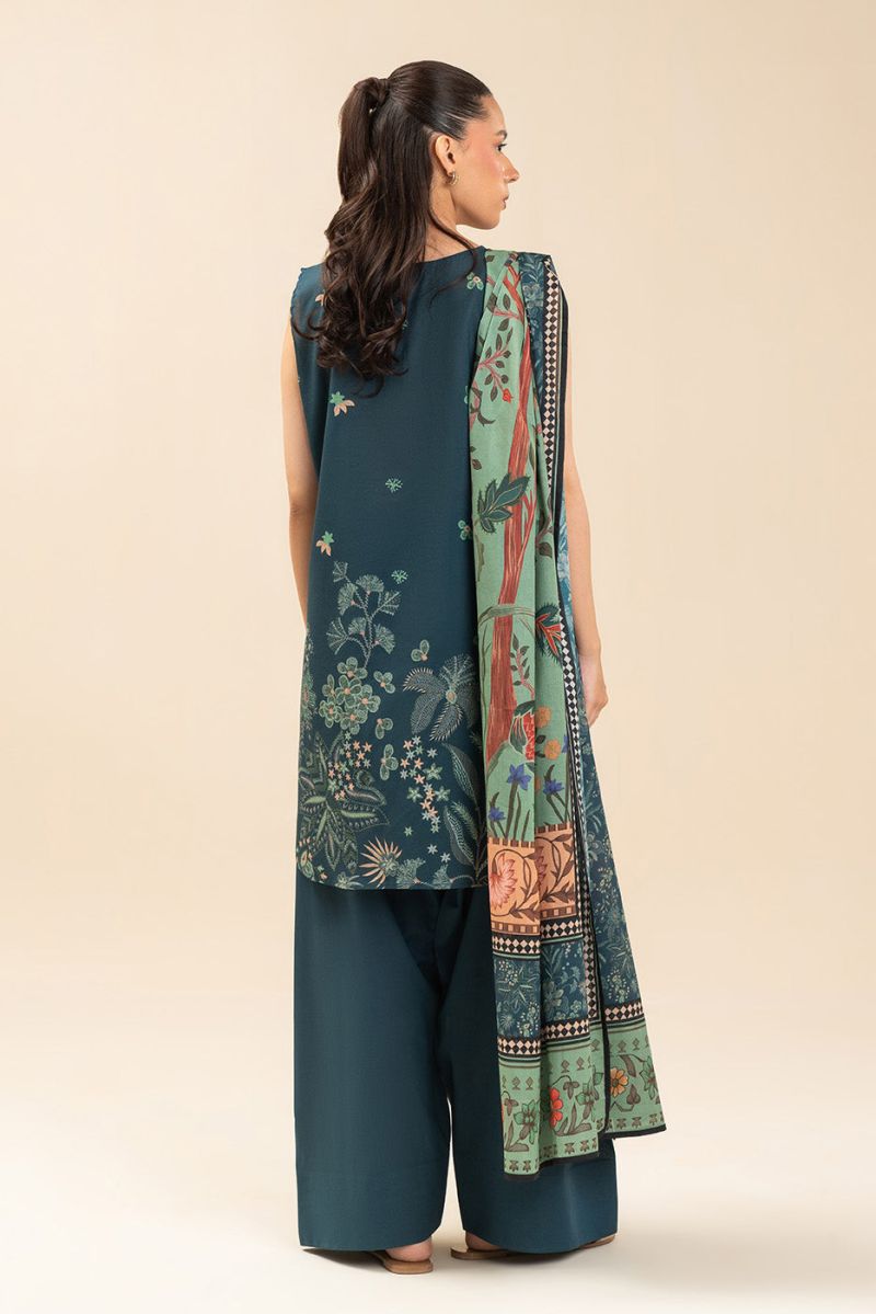 3 PIECE PRINTED LAWN SUIT-MISTY BREEZE (UNSTITCHED)