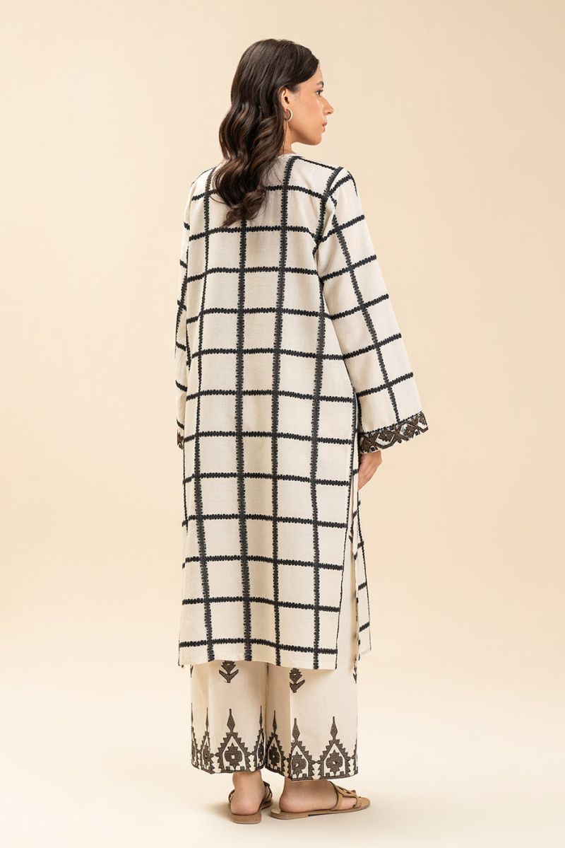 2 PIECE EMBROIDERED BROCHIA JACQUARD SUIT (PRET)