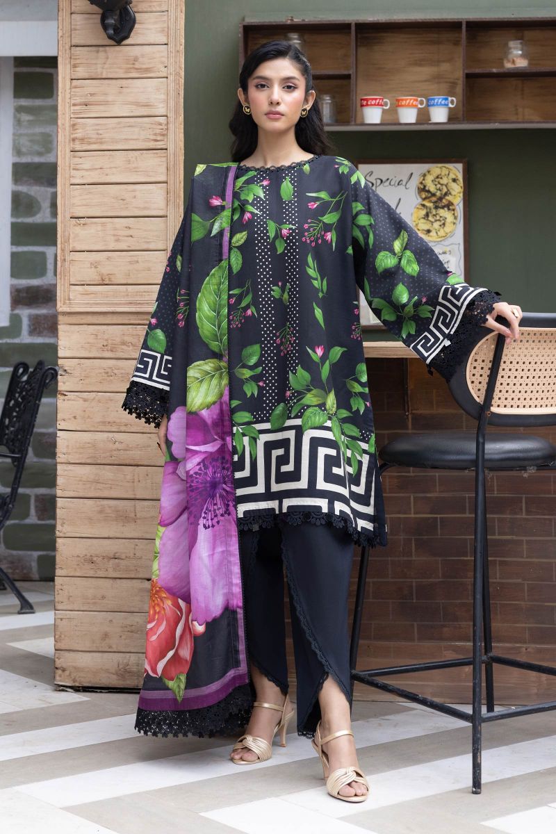 3 Pc Unstitched Printed Lawn Suit