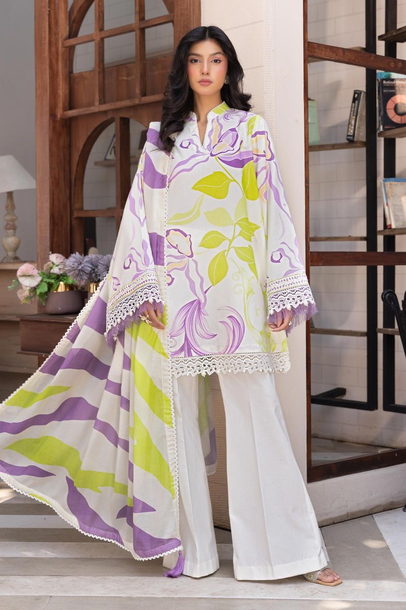 3 Pc Unstitched Printed Lawn Suit