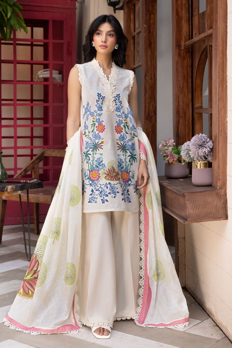 3 Pc Unstitched Printed Lawn Suit