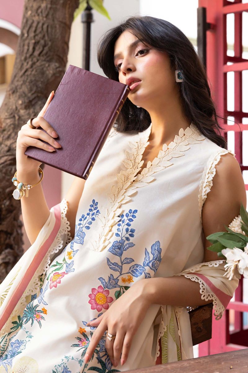 3 Pc Unstitched Printed Lawn Suit