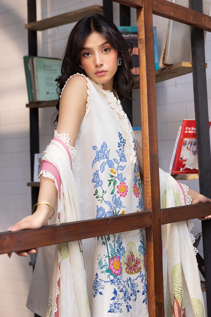 3 Pc Unstitched Printed Lawn Suit