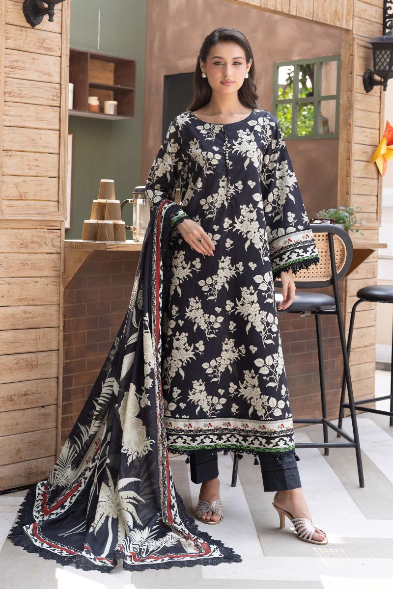 3 Pc Unstitched Printed Lawn Suit