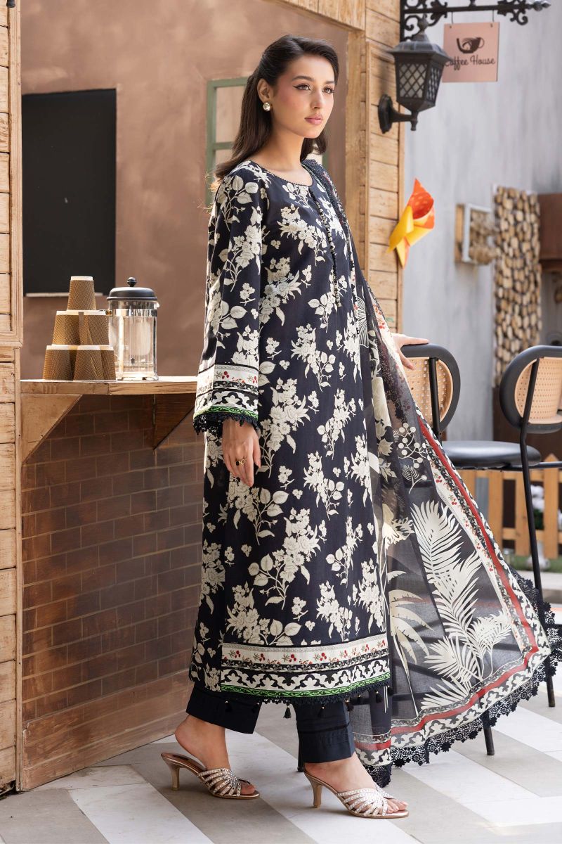 3 Pc Unstitched Printed Lawn Suit