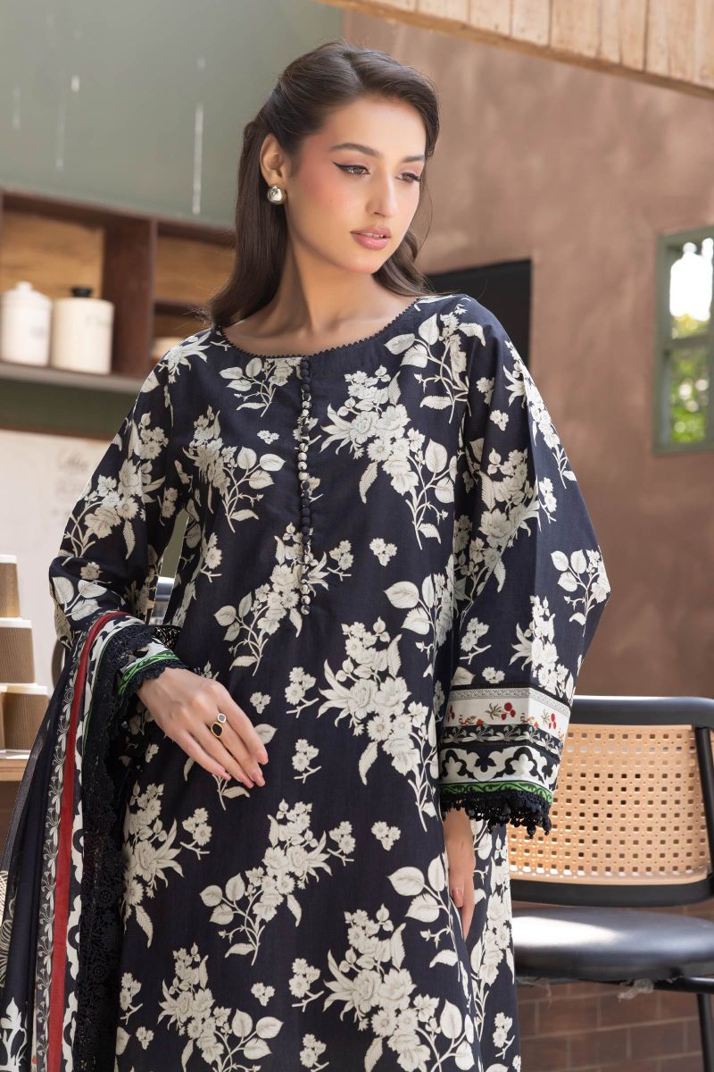 3 Pc Unstitched Printed Lawn Suit