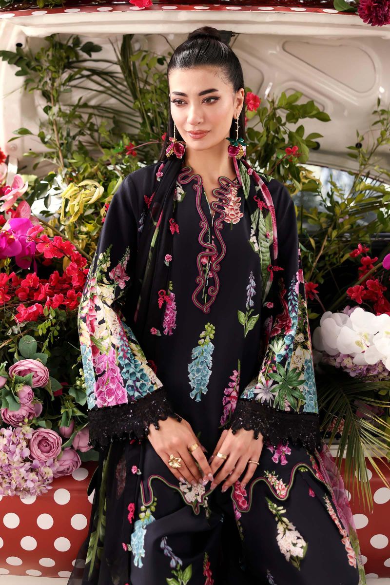 3 Piece Unstitched Embroidered Lawn Suit